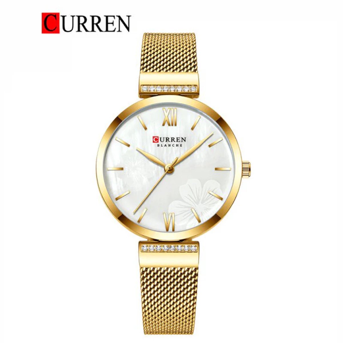 Curren Horloge - Vrouwen - Goudkleurig met Witte Wijzerplaat - Model 9067 - Elegant Dameshorloge - Perfect Cadeau