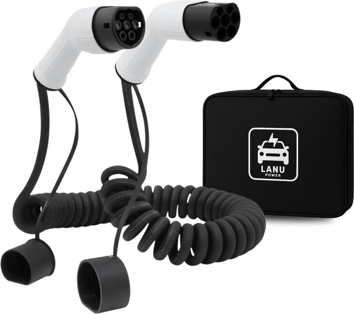 Laadkabel Type 2 Spiraal 11kW - 3 Meter - 2 Jaar Garantie