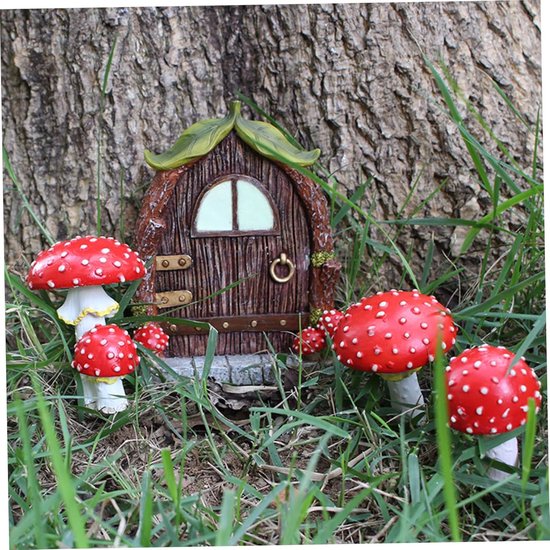 Décoration de jardin de maison de fée gnome super mignon de 4 pièces avec un design lumineux