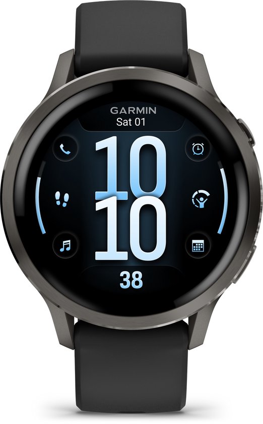 Garmin Venu 4 - 41 mm Multisport Smartwatch - Leigrijs - Zwarte Siliconen Band