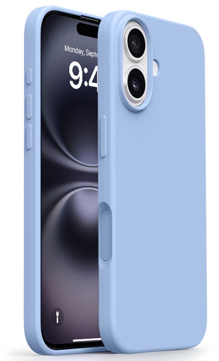 Shockproof Backcover - Liquid Silicone Soft Hoesje - Geschikt voor: iPhone 17 - Haze Blauw
