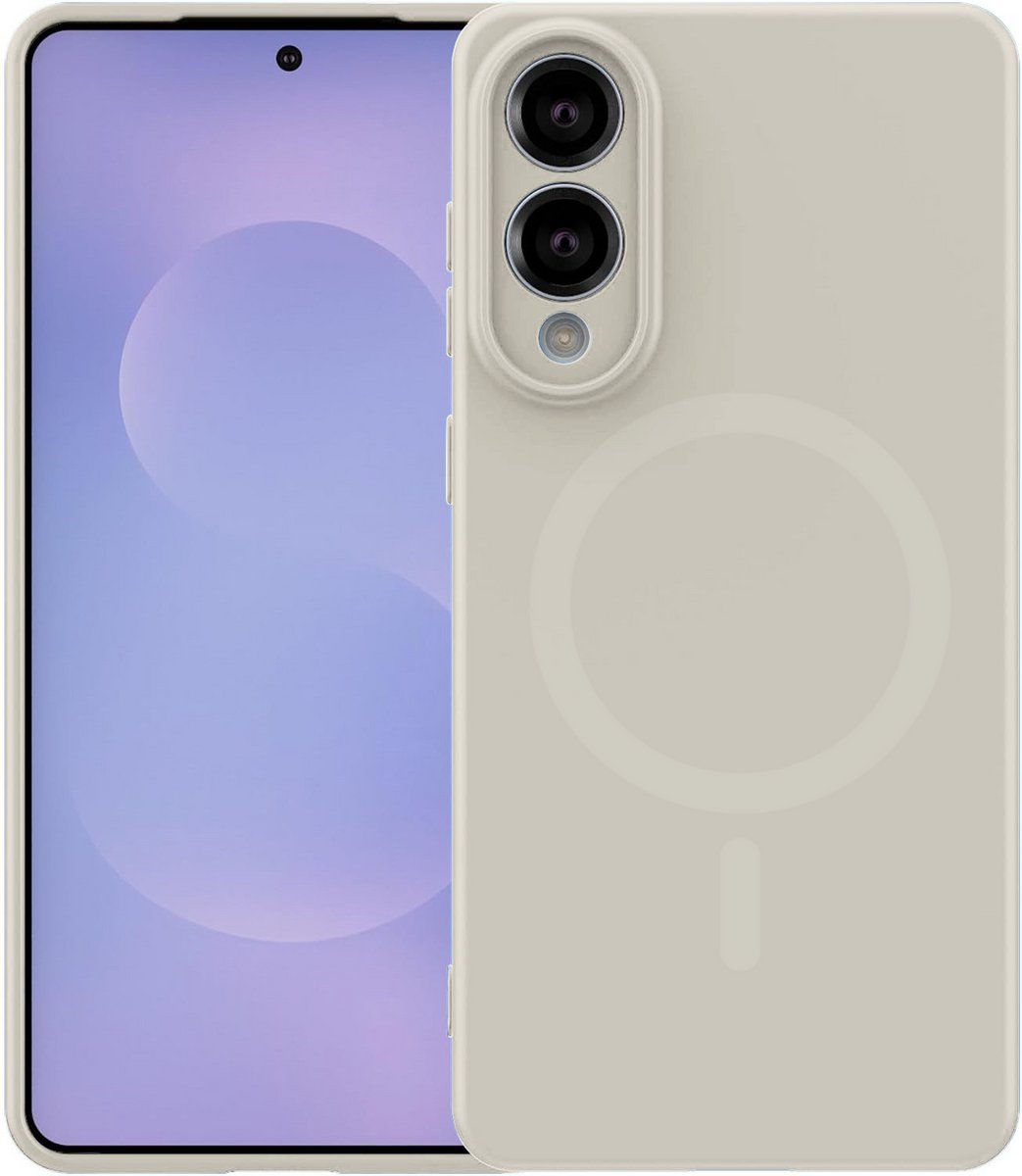 Stravo Hoesje Geschikt voor Samsung Galaxy S25 Edge – Siliconen Cover Hoes met MagSafe – Slank & Lichtgewicht – Schokbestendig – Anti-Fingerprint – Siliconen Case voor Samsung Galaxy S25 Edge - Starlight