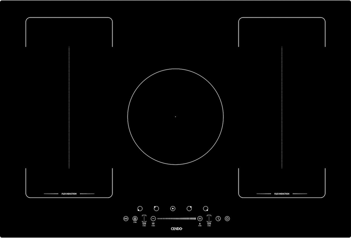 CENDO KR98FI2TS - Flex Inductie Kookplaat 80 cm - Booster - 5 zones