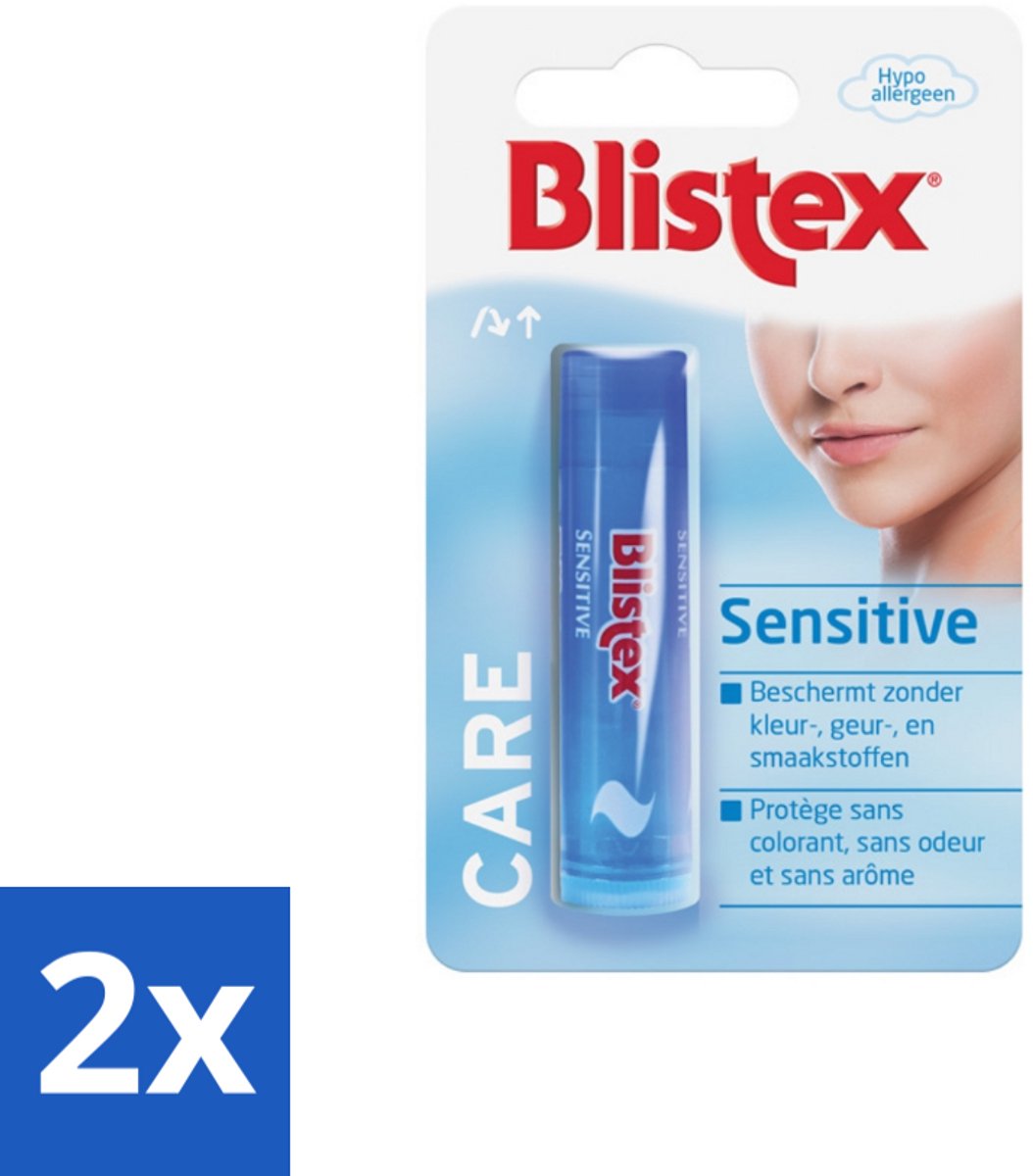 2 x Blistex - Lippenbalsem - Zonder Kleur, Geur & Smaakstoffen - Lippenbalsem - Gevoelige Lippen - Lippenverzorging - Hydraterende Balsem - Lippen Beschermen