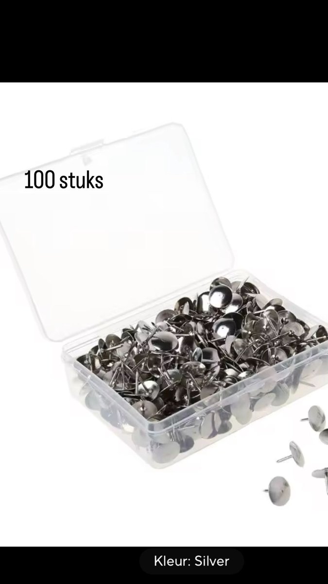 Akyol - Punaises | Prikbord | Memobord | Kantoor artikelen | zilver | 100 stuks - punaise zilver - punaise voor school - brons punaises