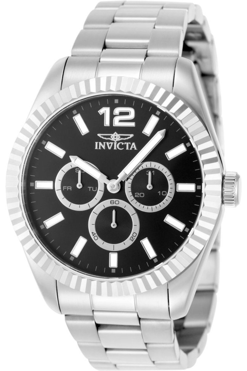 Invicta Specialty 49511 Heren Horloge - Waterdicht - Analoog - Quartz Uurwerk - Roestvrij Staal met zwarte Wijzerplaat - 43mm
