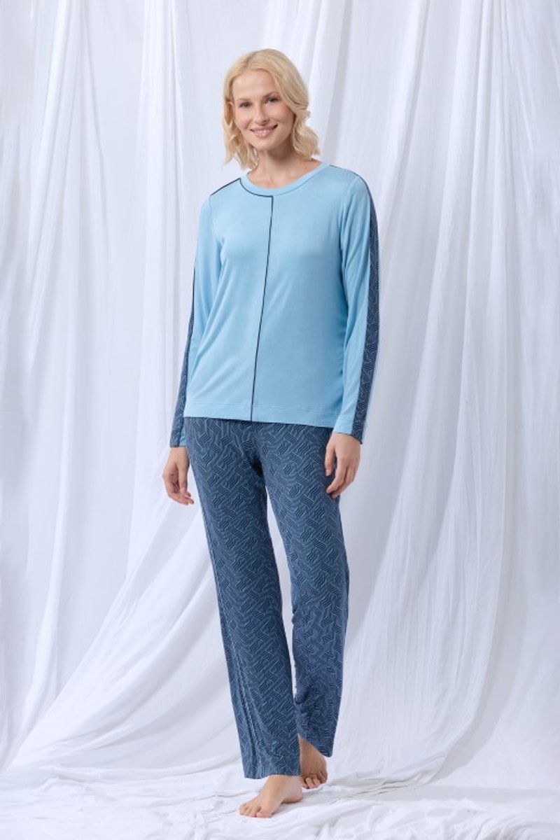 Woody lords x lilies Dames pyjama lichtblauw