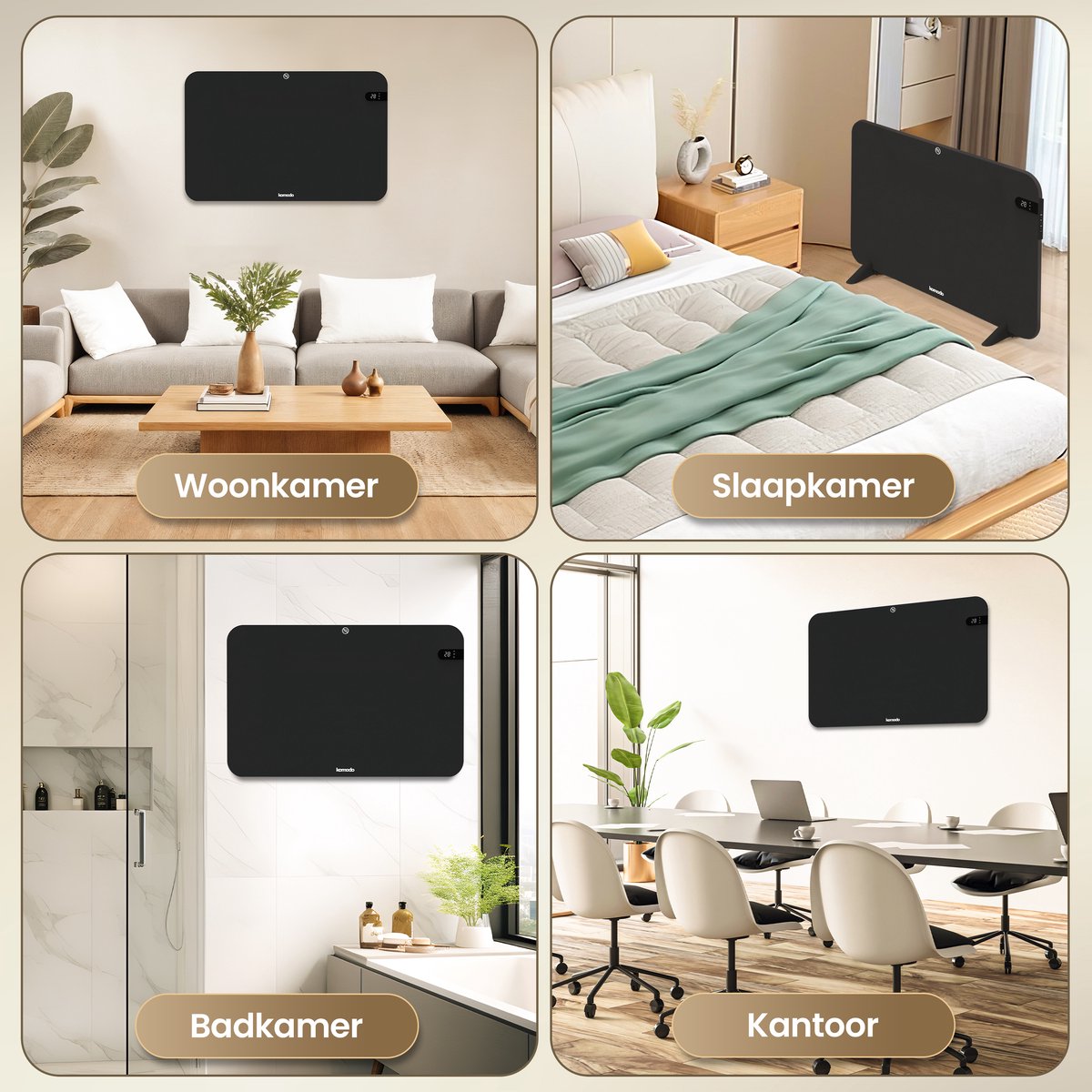 Komodo Infrarood Verwarmingspaneel - 450W - 72,5 x 45 cm - Verplaatsbaar & Hangend - Thermostaat - LED Display & WiFi App - Infrarood Verwarming, Elektrische Kachel, Paneel - Voor 15m2 – foto 5