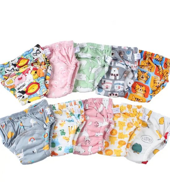 Set de 10 culottes d'apprentissage de la propreté, culottes à couches, entraînement à la propreté, pour garçons et filles de 4 à 6 ans