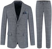 GENTS - pak / kostuum Glen Check - Polyblend - Blauw - Maat 50/L