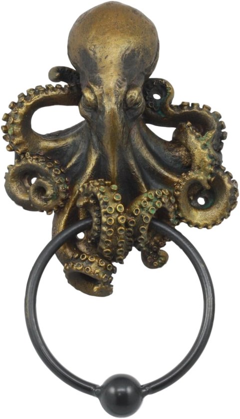 Octopus schedel deurklopper - Decoraties - Woondecoratie - Hars ambachten Halloween beelddecoratie Zeemonster Diepzeedier Octopus Siren Cthulhu Decoratieve deurklopper Wandhanger Hars beeld