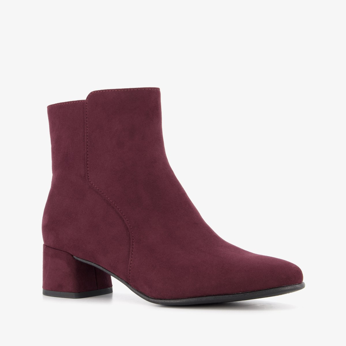 Nova dames enkellaarsjes met hak bordeaux Rood
