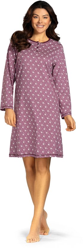 Comtessa - Dames nachthemd - Lange mouw - Mauve - Maat 50