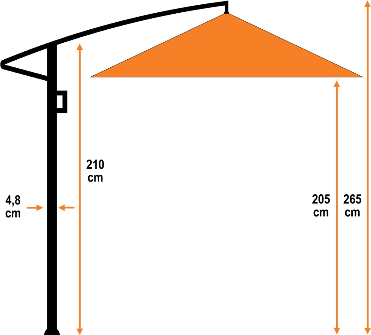 Garden Impressions Corfu parasol 250x250 - donker grijs - licht grijs – foto 5