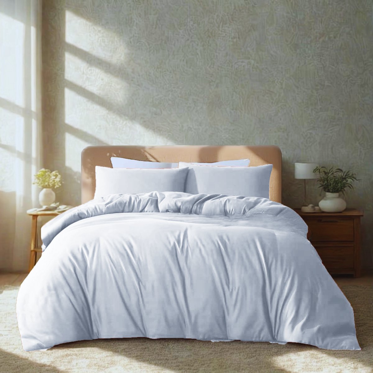 Komfortec Premium Dekbedovertrek 200x200 cm + 2x Kussensloop 60x70 cm - Geborsteld 100% Polyester Microvezel 90 g/m² - 3-Delige Superzachte Beddengoedset - Wit