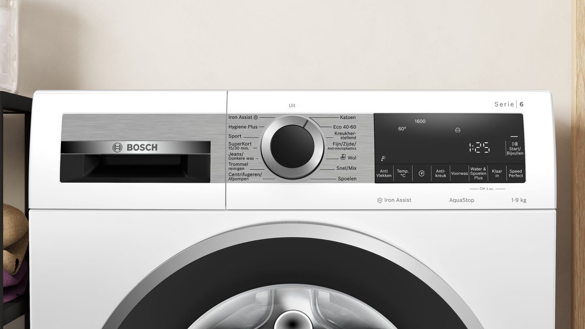Bosch WGG246Z8NL - Serie 6 - Wasmachine met stoom - 9 kg - 1600 rpm - Iron Assist: vermindert kreukels tot 50% - Energielabel A - SpeedPerfect - Bespaar water met ActiveWater Plus — afbeelding 7
