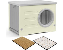 MKSS® Kattenhuis voor Buiten - Kattenhok Binnen - Kattenbench - Kattenren - Grijs