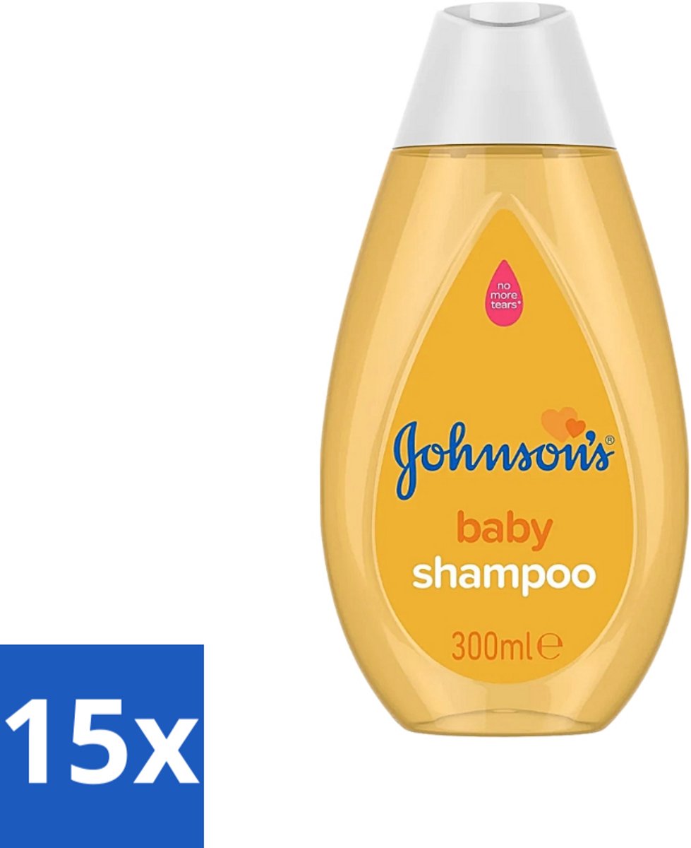 15 x Johnson's - Baby Shampoo - Zacht Voor De Ogen - 300 ml - Baby Shampoo - Baby Haar Verzorging - Zacht Voor De Ogen - No More Tears - Hypoallergeen Shampoo