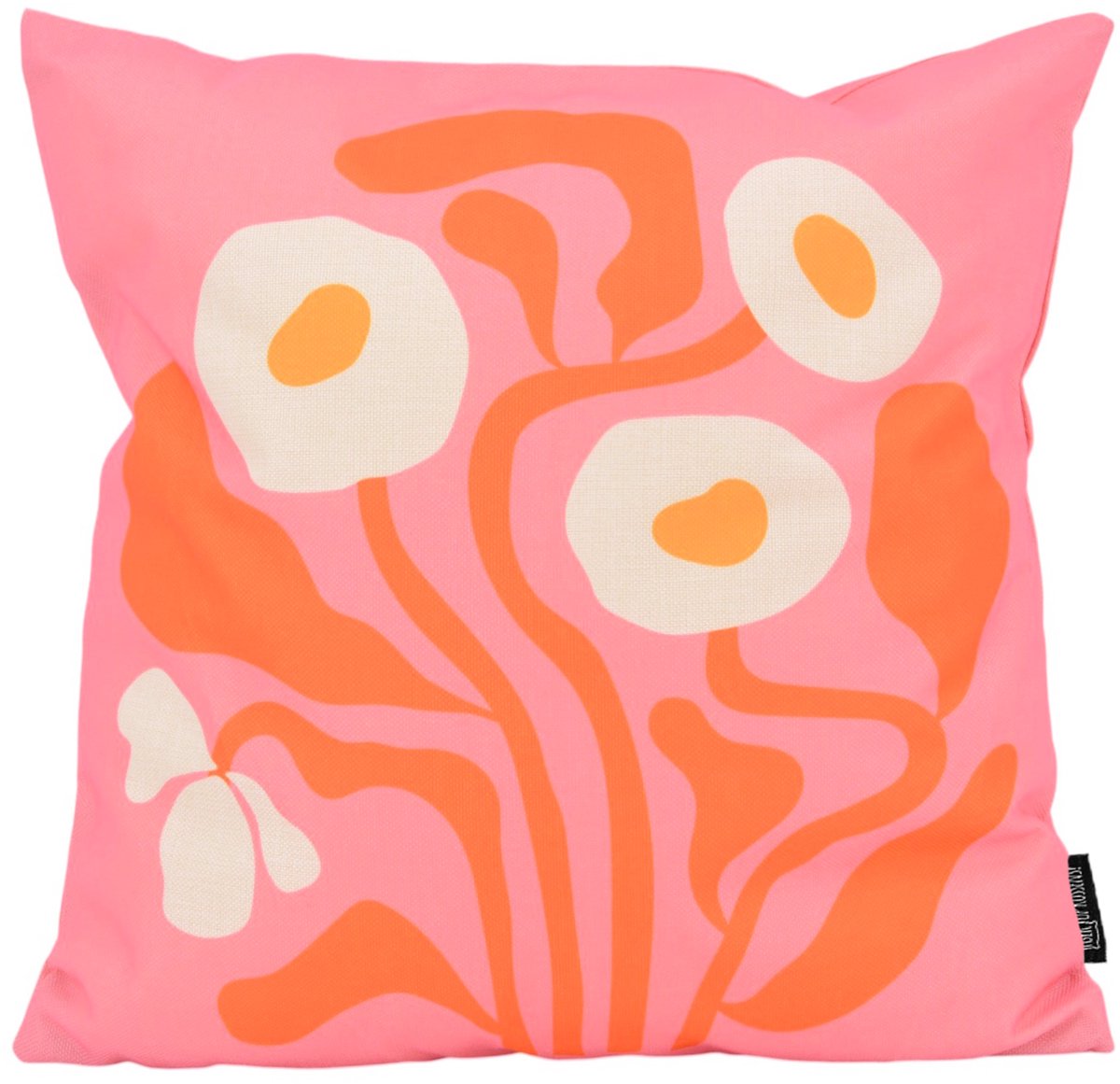 Gek op Kussens! Pink Garden Kussenhoes | 45x45 cm | Katoen/Linnen oranje