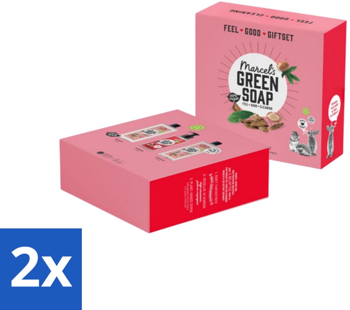 2 x Marcel's Green Soap - Geschenkset - Argan & Oudh - Perfect als cadeau - Natuurlijke Verzorging - Argan & Oudh - Cadeauset - Biologisch Afbreekbaar - Duurzaam