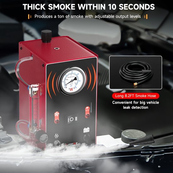 AUTOOL SDT103 Rookmachine voor auto-lekdetectie, rookdiagnostische tester voor EVAP en vacuümsystemen, brandstoflekdetector voor leidingen, met voertuigen 12 V AUTOOL SDT103 Rookmachine voor auto-lekdetectie, rookdiagnostische tester voor EVAP en vacuümsystemen, brandstoflekdetector voor leidingen, met voertuigen 12 V