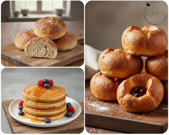 Moule à pudding Lynn's Yorkshire - Moule en Siliconen avec 6 cavités rondes de 10 cm - Idéal également pour par exemple le pain (à faible teneur en glucides), les biscuits, les crackers, les pâtisseries, les biscottes, les oopsies