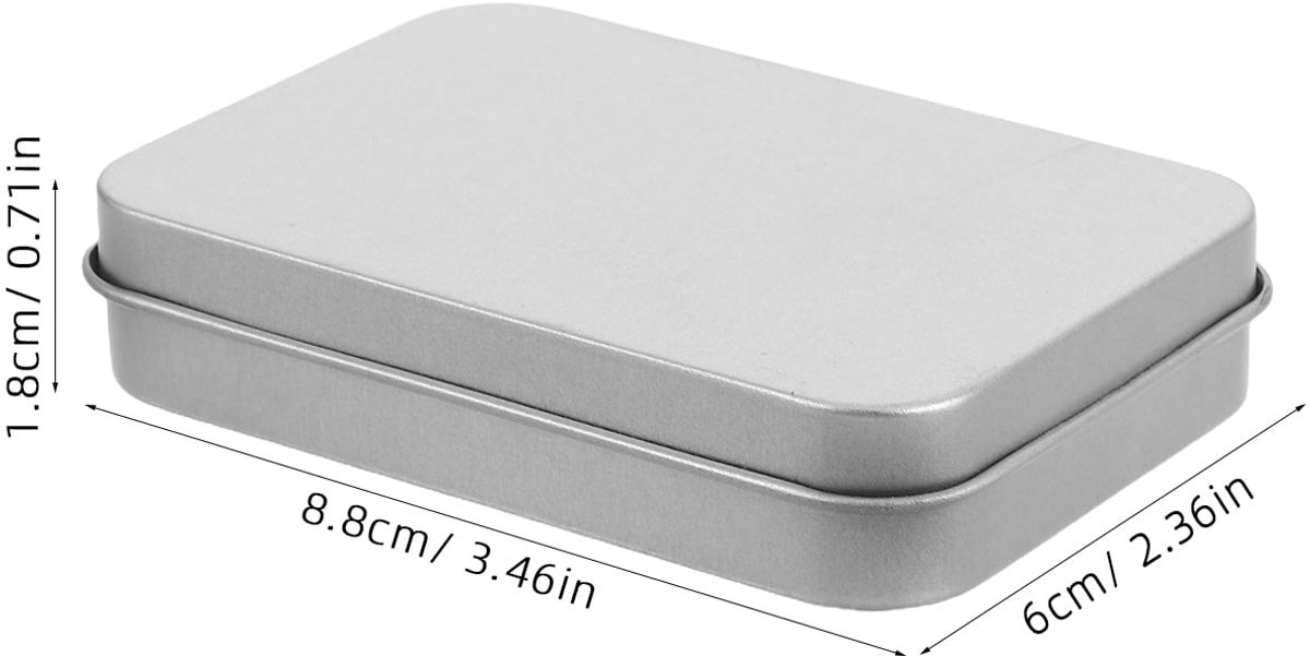 Sibba Rechthoekige blikken doos metalen lege scharnierende blikken container zilveren opslag blikken doos draagbare houder geneeskunde pillendoosje kleine lege blikken met deksels voor snoepjes