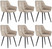 Colenis - Chaises de salle à manger Oriana - Lot de 6 - Beige - Velours - Industriel