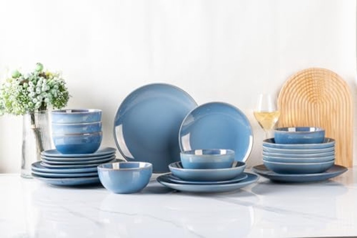 PromoHome Keramische Dinerware Set 24-delig - Vaatwasserbestendig en Magnetronveilig