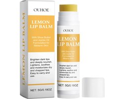 OUHOE | Lipbalsem | Lipbalm | Citroen , Gember & Kurkuma Lippenbalsem – Natuurlijk Herstel van Donkere Lippen | Hydrateert , Voedt , Glans & Exfoliatie | Sheaboter , Bijenwas , Jojobaolie , Vitamine E | Balsem voor lippen - lip protector | Lip stick