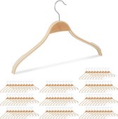 Relaxdays 100x kledinghangers hout - klerenhangers - natuurlijke uitstraling - 40 cm