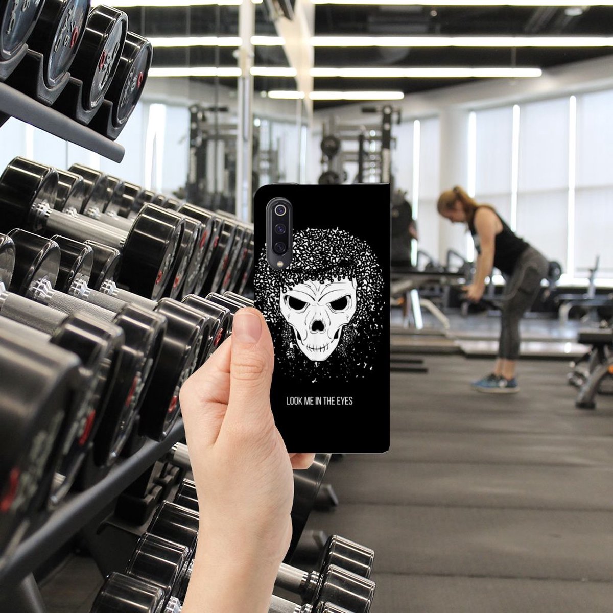 Mobiel BookCase Xiaomi Mi 9 Skull Hair