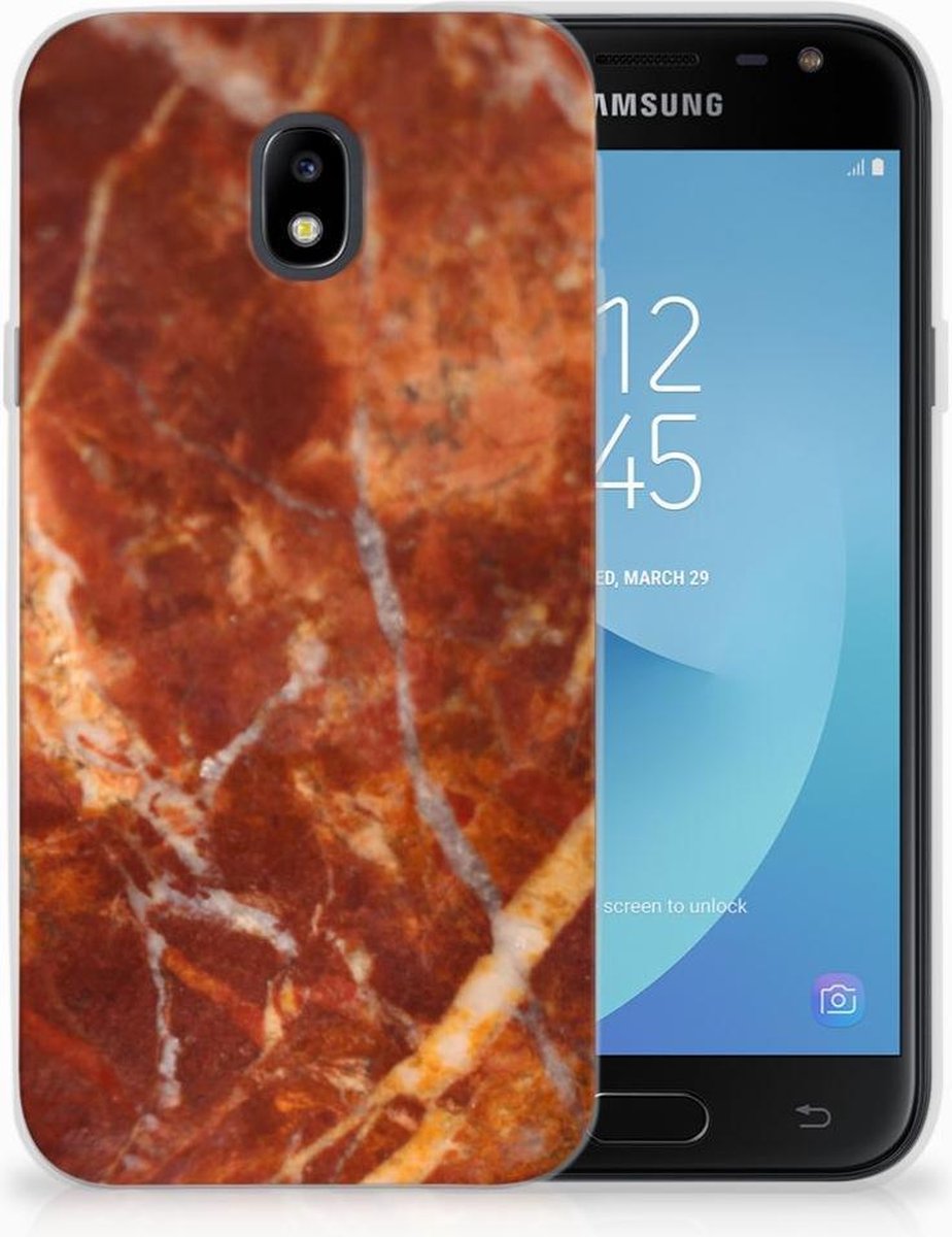 Samsung Galaxy J3 2017 TPU Siliconen Hoesje Marmer Bruin