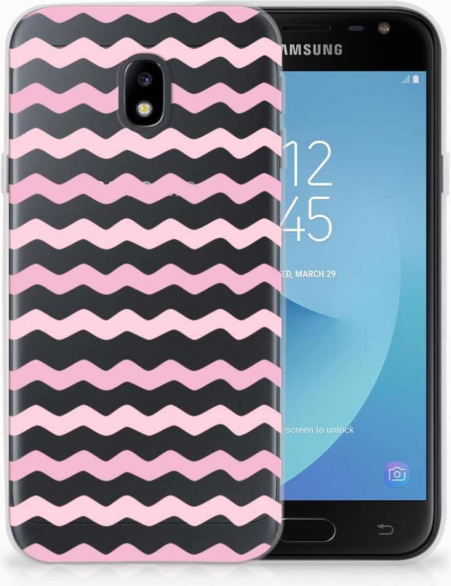 Samsung Galaxy J3 2017 TPU bumper Waves Roze