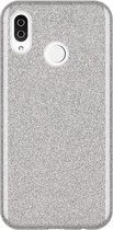 Huawei P20 Lite Hoesje - Glitter Back Cover - Zilver