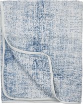 Meyco Fine Lines hydrofiele wiegdeken - 75x100 cm - Jeans/Lichtblauw