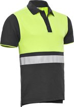 Santino Hivis poloshirt Hamburg - graphite / fluor geel - maat XL