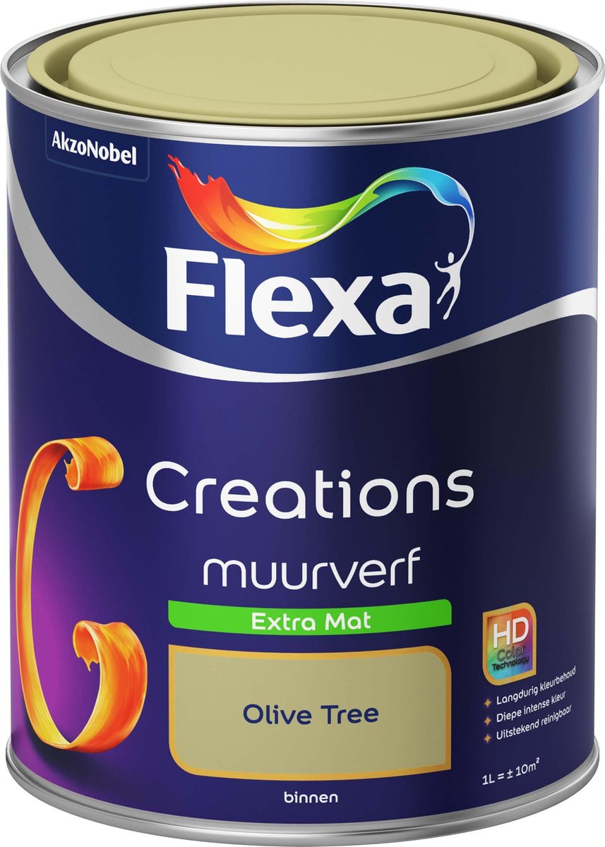 Op de grond Uitsluiting warm Flexa Creations - Muurverf Extra Mat - Olive Tree - 1 liter | bol.com