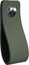 NiiNiiX Leren handgreep Lead grijs/groen - Maat S 3,0 x 15 cm;