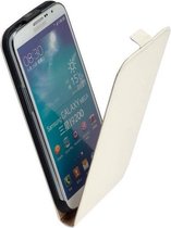 LELYCASE Premium Flip Case Lederen Cover Bescherm  Cover Samsung Galaxy Mega 6.3 i9200  Wit