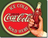 Retro Coca-Cola Wandbord 'Ice Cold - Sold Here' - Metaal - 30 x 40 cm