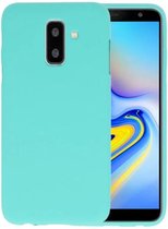 Hoesje Geschikt voor de Samsung Galaxy A6 Plus - Backcover Color Telefoonhoesje - Turquoise