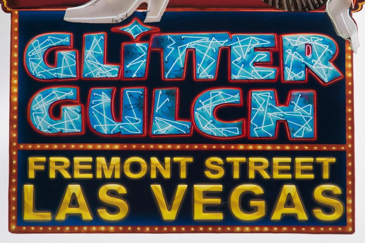 SignsUSA Glitter Gulch Las Vegas Fremont Street retro wandbord