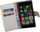 HC Wit Nokia Lumia 830 Bookcase Flip case Wallet Telefoonhoesje