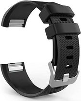 Horloge Band Fitbit Charge 2 - Siliconen Sport Zwart Watchband - Armband Small - Geschikt voor de Activity Tracker / Polsband / Strap Band / Sportband - Black - Maat Small