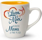 t' Leven is Mooi Allerliefste Mama Jij Maakt Me Blij - Koffie Mok - Beker - Moederdag - Verjaardagscadeau - Cadeau Idee