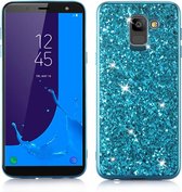 Glitter TPU Samsung Galaxy J6 (2018) Hoesje - Blauw