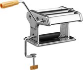 relaxdays pastamachine, verchroomd metaal, pastamaker, pasta machine zilver