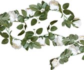 Ginger Ray Rustic Country - Decoratieve witte rozen bloemslinger - 2 meter