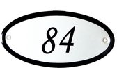 Numéro de maison en émail ovale n ° 84 10x5cm